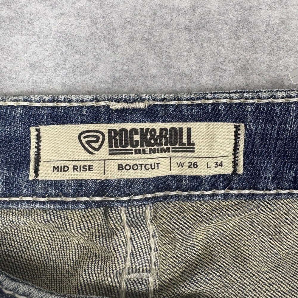 Rock & Roll Denim Jeans Womens 28X32 Bootcut Flare Western Rhinestone Y2K - Picture 6 of 11